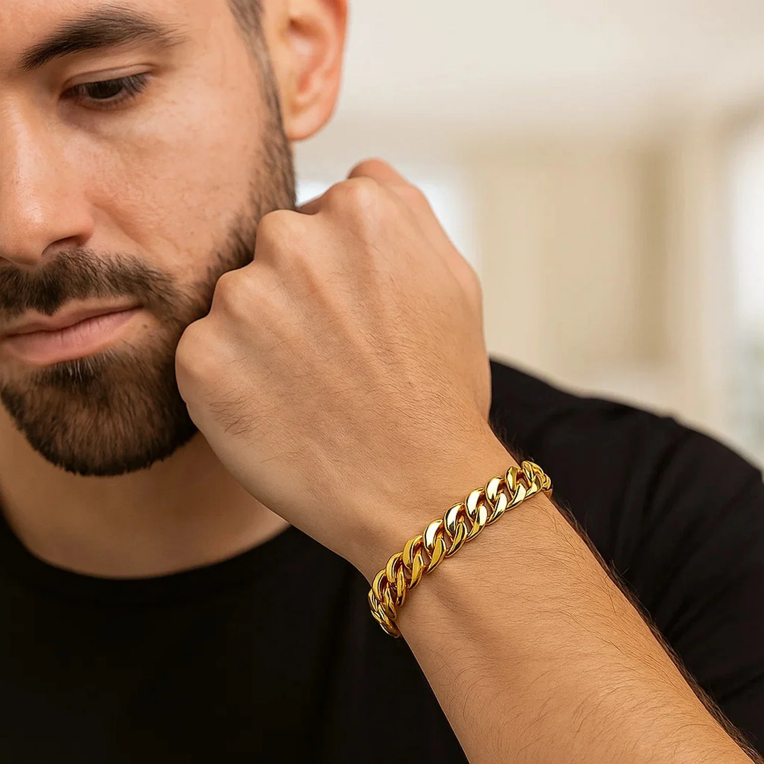10.1mm 14k Yellow Gold Classic Miami Cuban Bracelet - Image 2