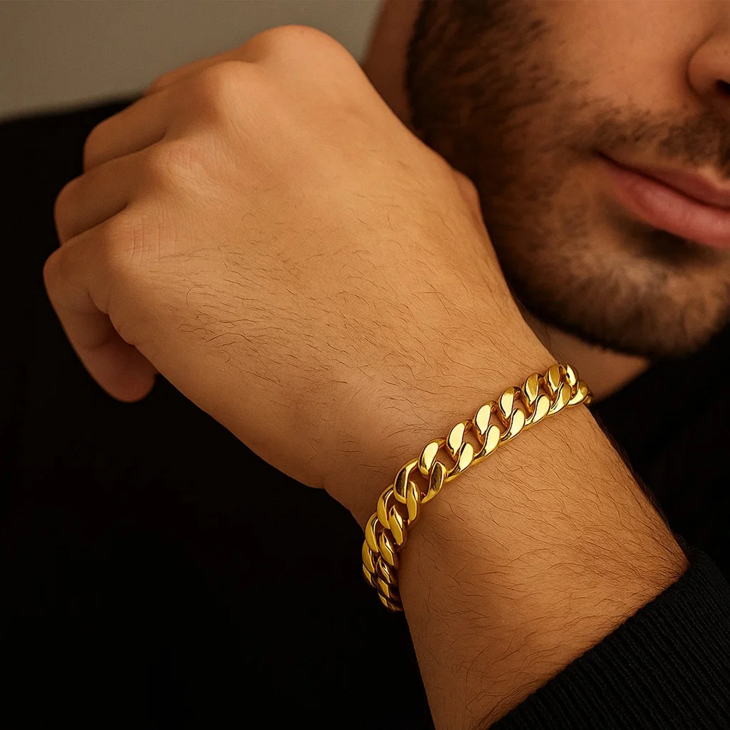 10.1mm 14k Yellow Gold Classic Miami Cuban Bracelet - Image 3