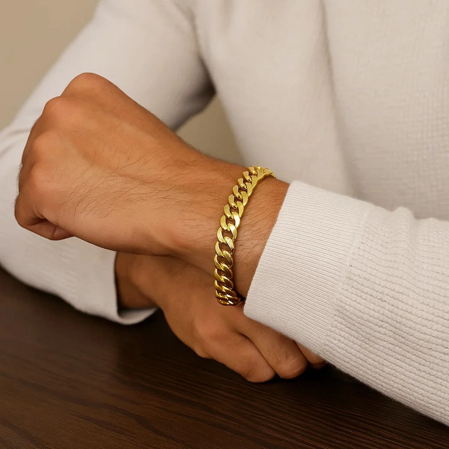 10.1mm 14k Yellow Gold Classic Miami Cuban Bracelet - Image 4