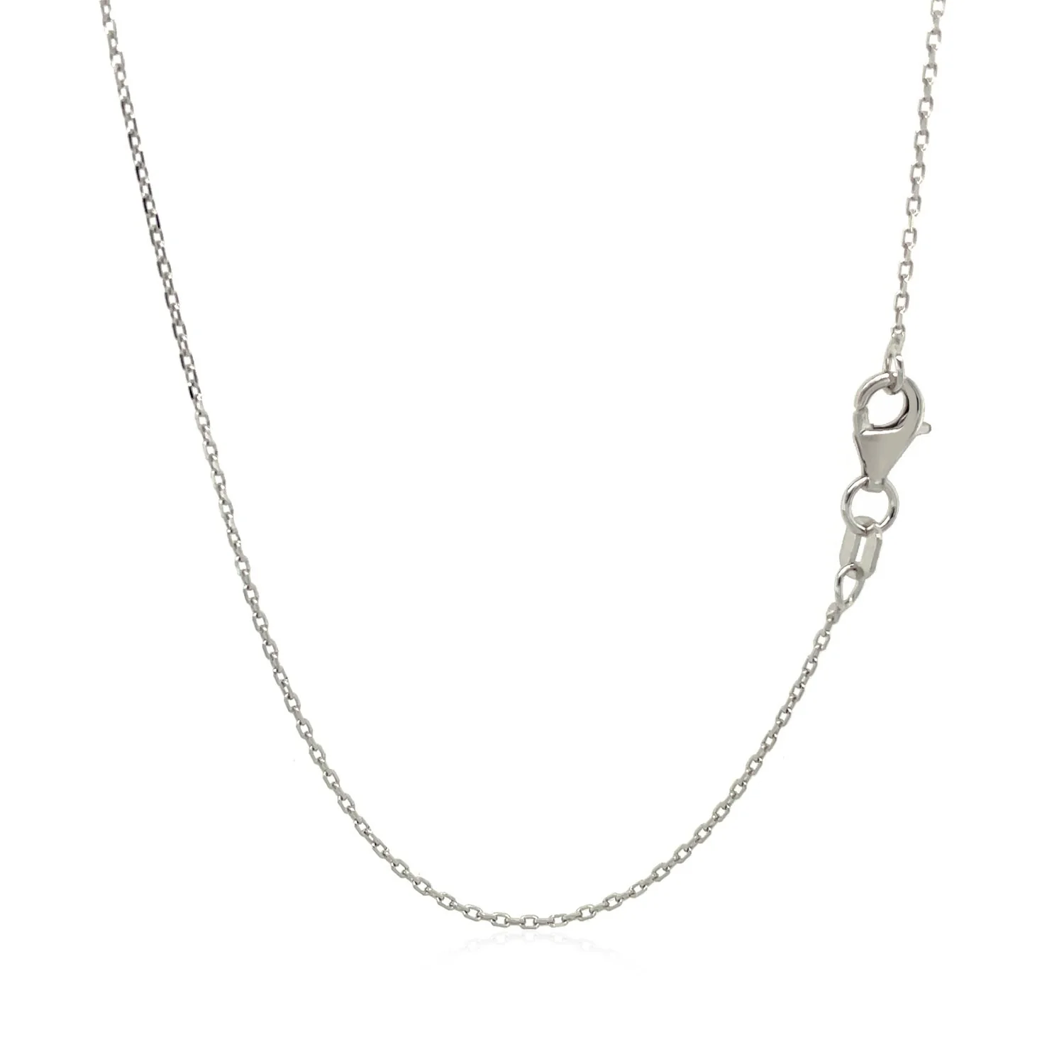 10k White Diamond Cut Cable Link Chain 0.8mm - Image 3