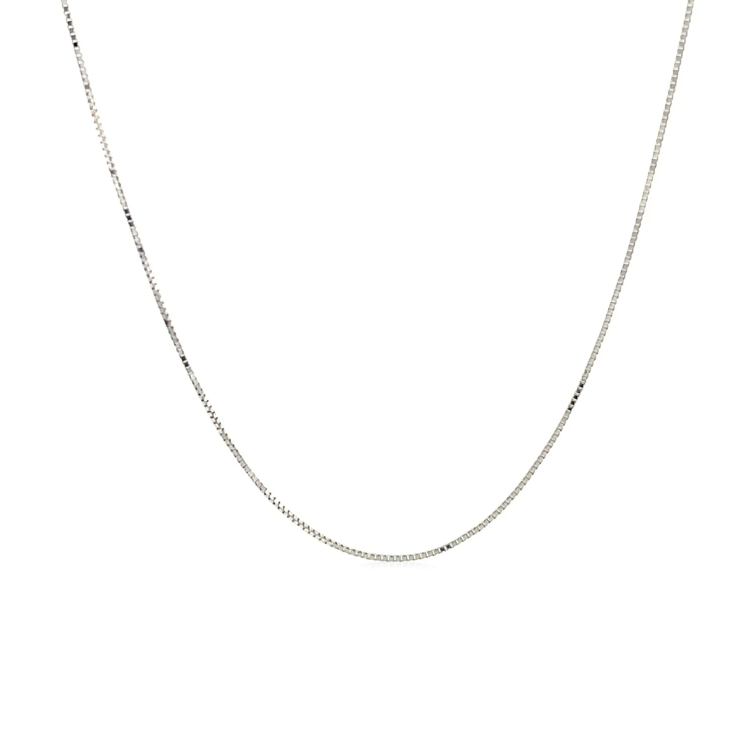 10k White Gold Classic Box Chain 0.45mm - Image 2