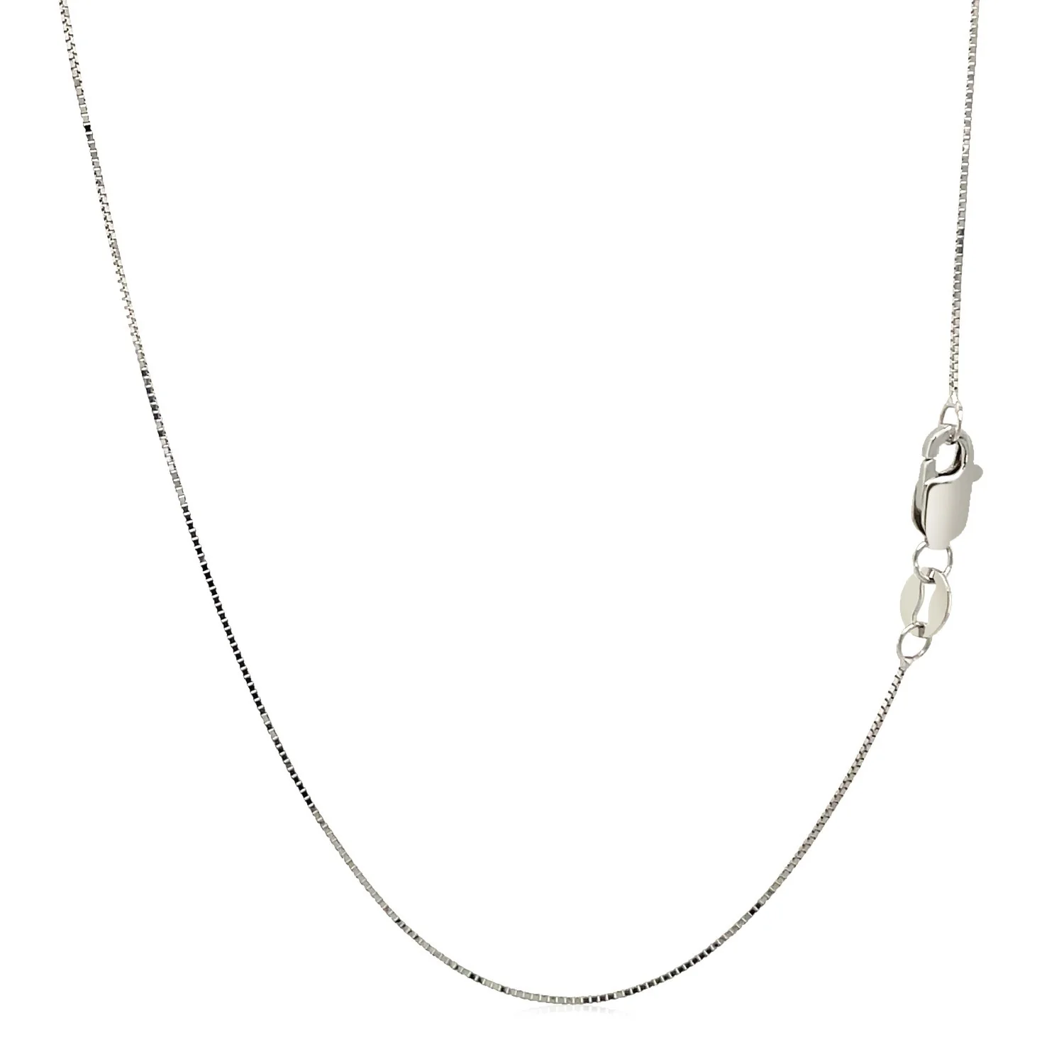 10k White Gold Classic Box Chain 0.45mm - Image 3