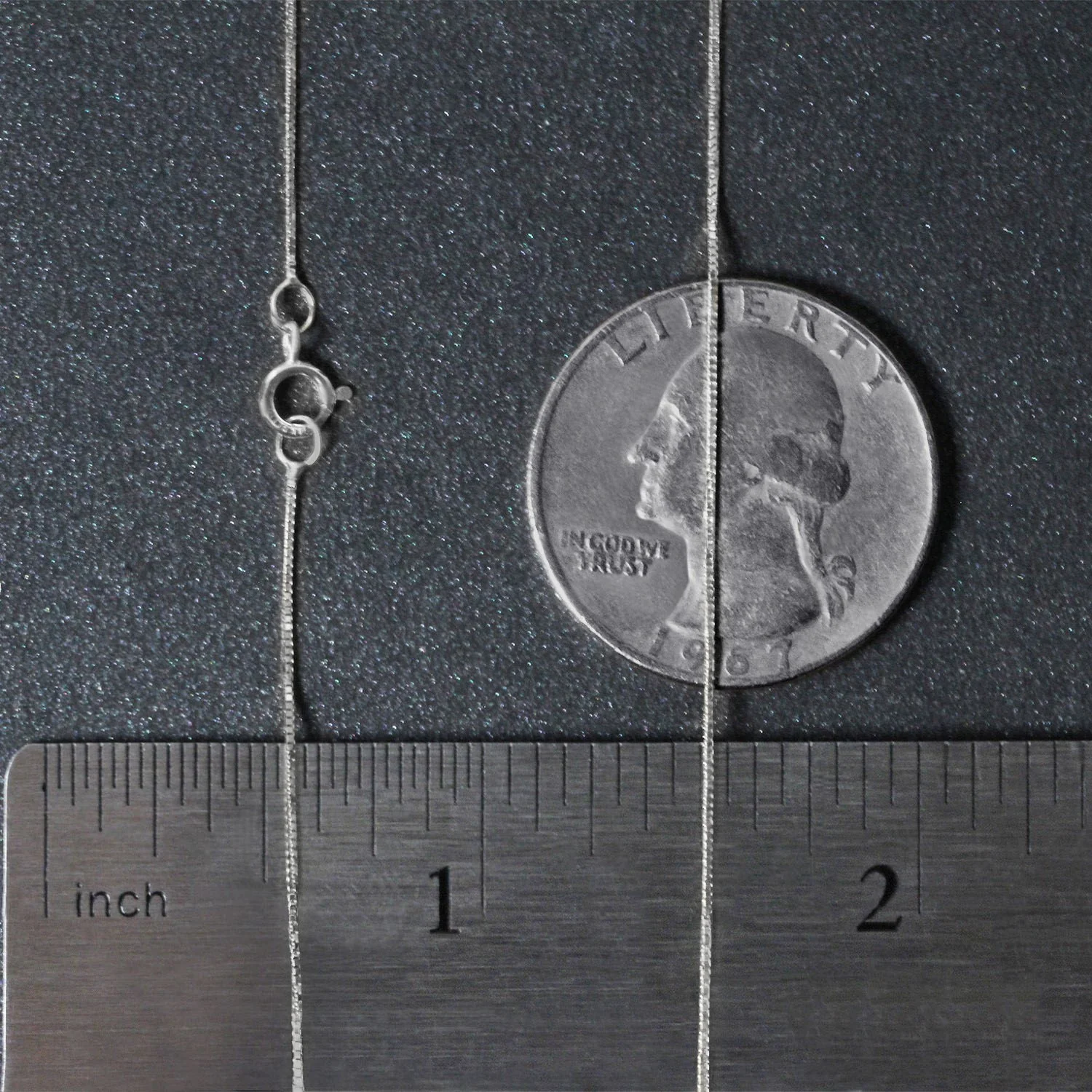 10k White Gold Classic Box Chain 0.45mm - Image 7