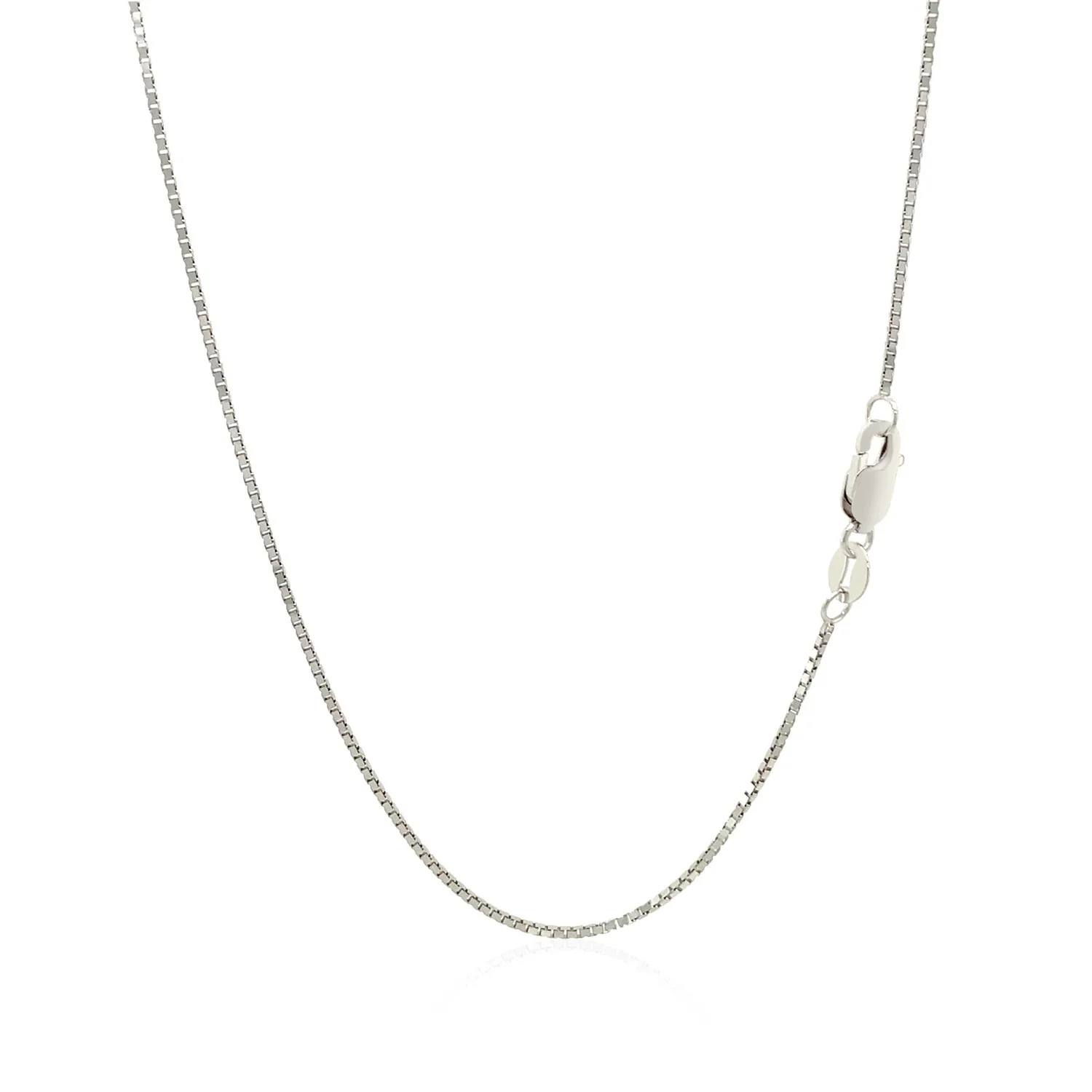 10k White Gold Classic Box Chain 0.8mm - Image 3
