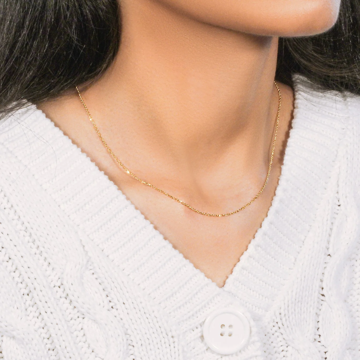 10k Yellow Gold Cable Chain 1.1mm - Image 9
