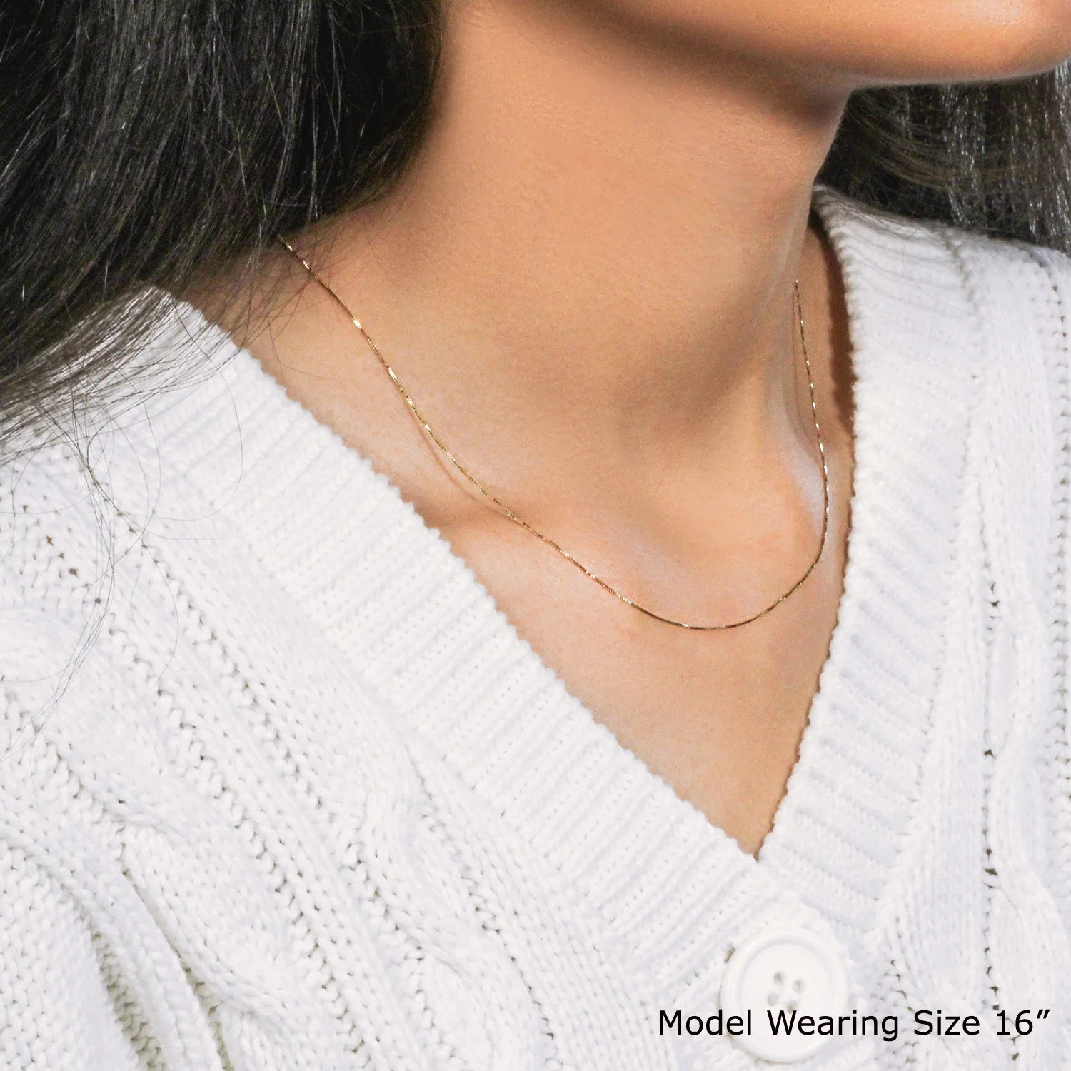 10k Yellow Gold Classic Box Chain 0.45mm - Image 10