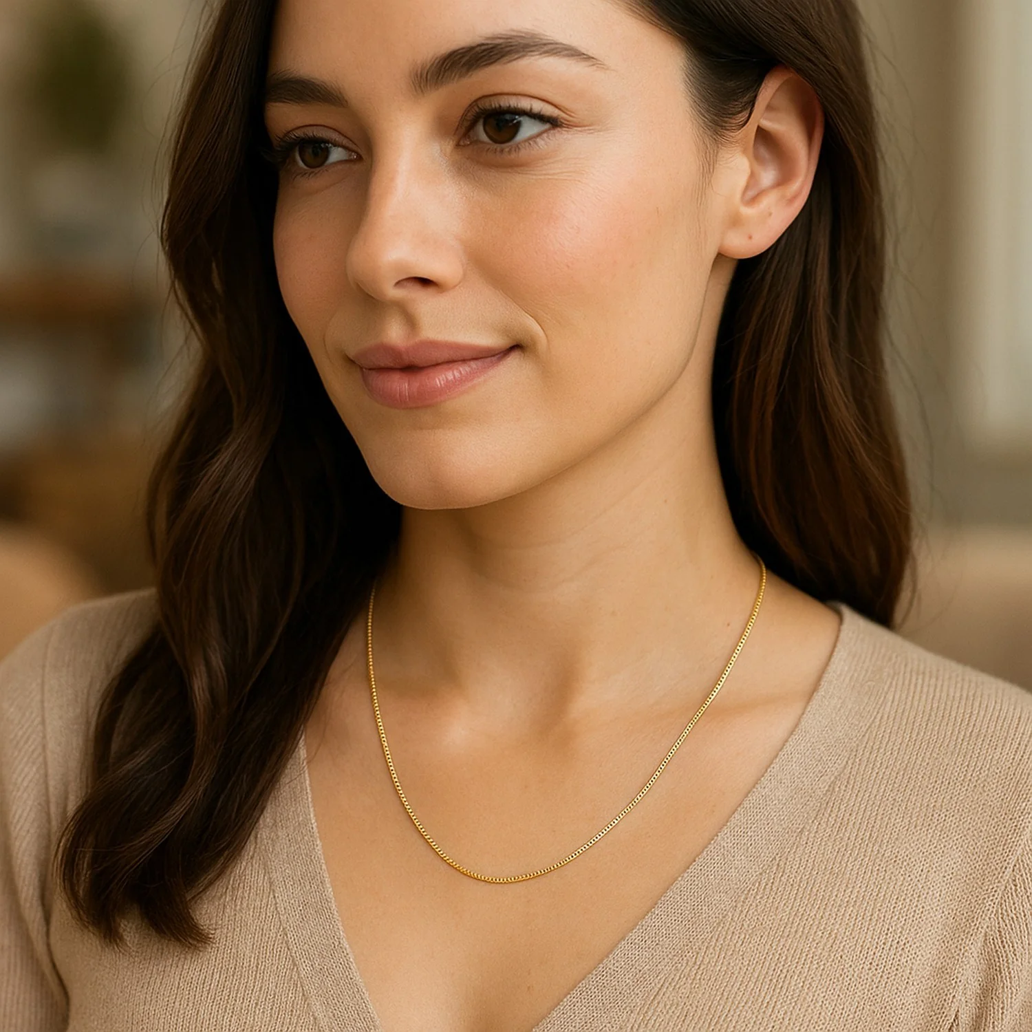 10k Yellow Gold Classic Box Chain 0.45mm - Image 11