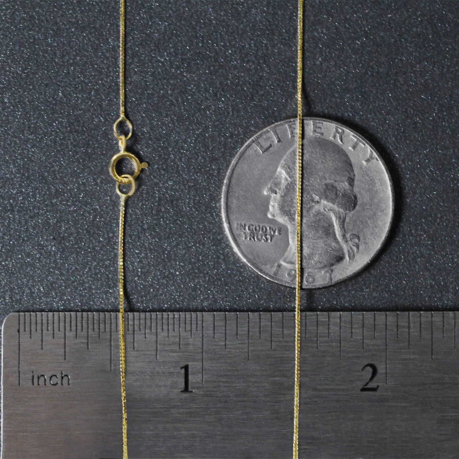10k Yellow Gold Classic Box Chain 0.45mm - Image 7