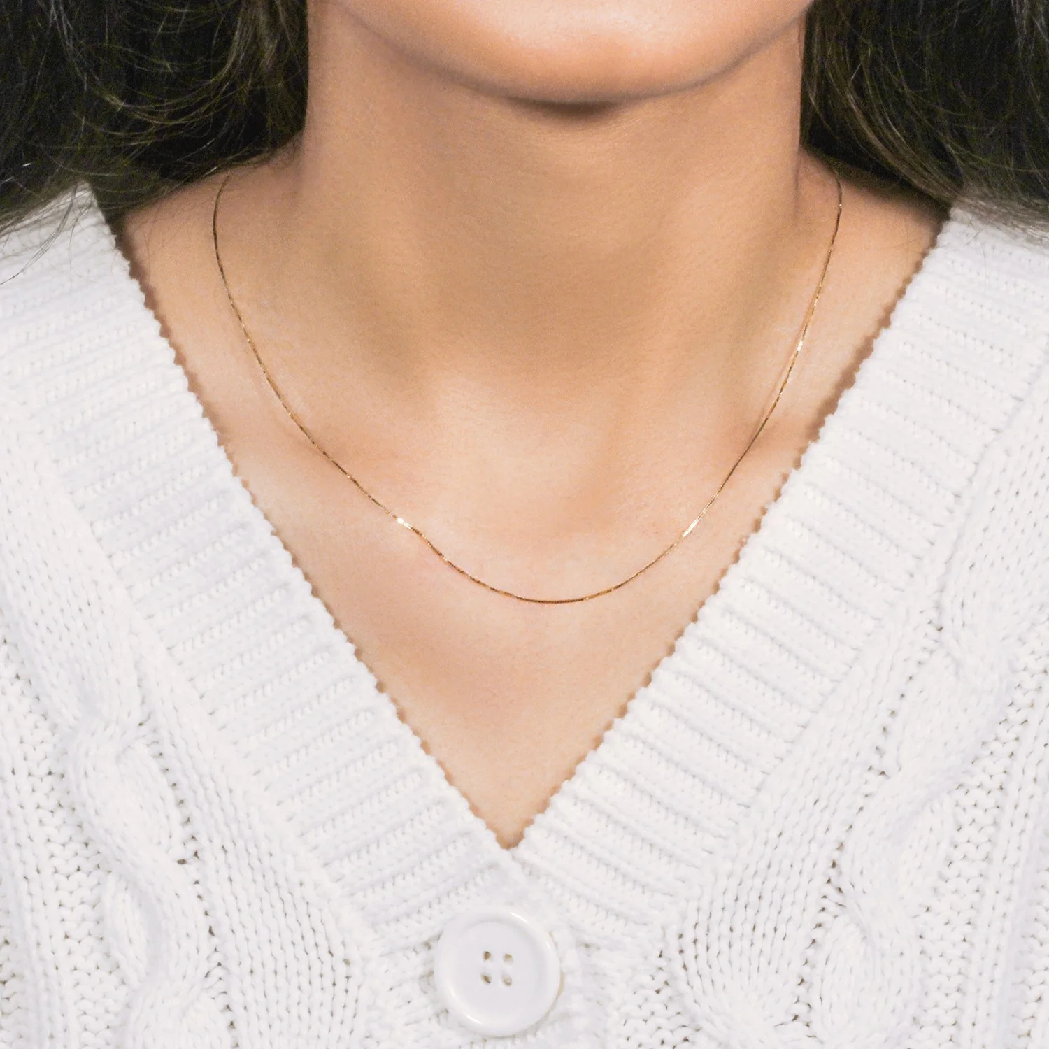 10k Yellow Gold Classic Box Chain 0.45mm - Image 9