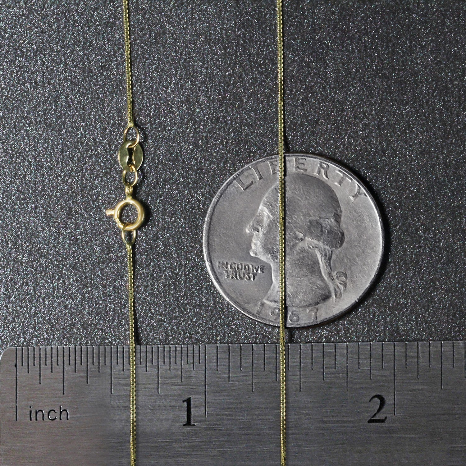 10k Yellow Gold Classic Box Chain 0.6mm - Image 7