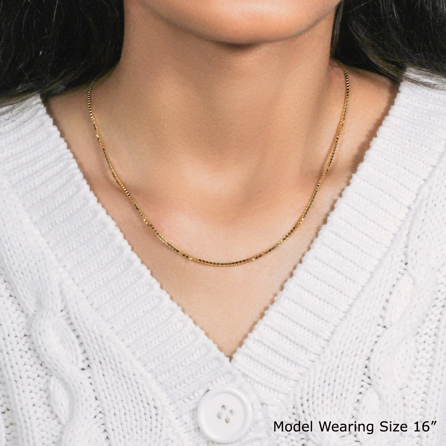 10k Yellow Gold Classic Box Chain 1.4mm - Image 9