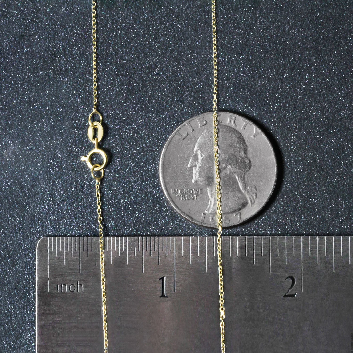 10k Yellow Gold Diamond Cut Cable Link Chain 0.8mm - Image 6