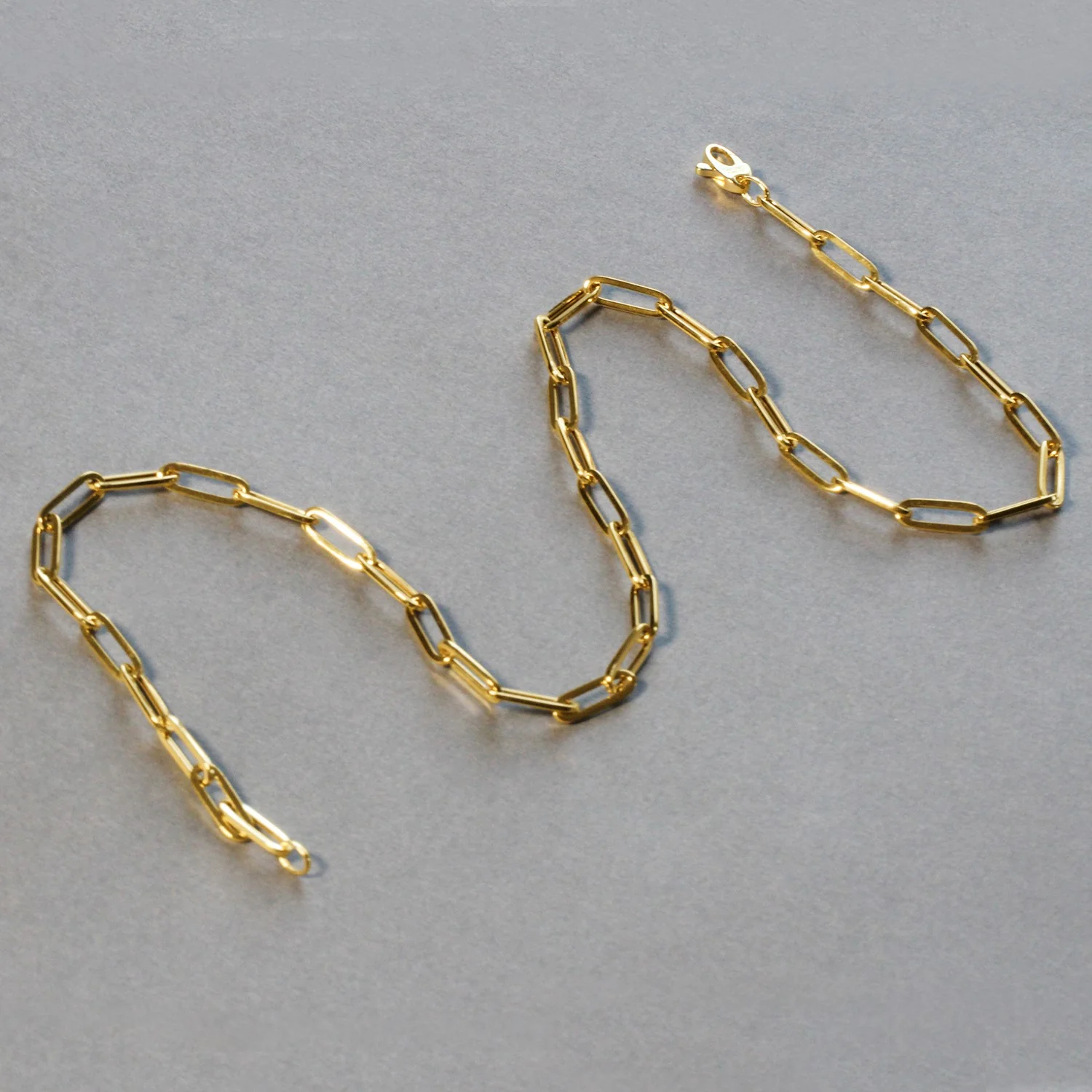 10K Yellow Gold Lite Paperclip Chain (4.2mm) - Image 4