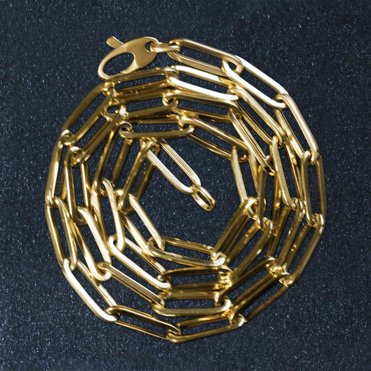 10K Yellow Gold Lite Paperclip Chain (4.2mm) - Image 5