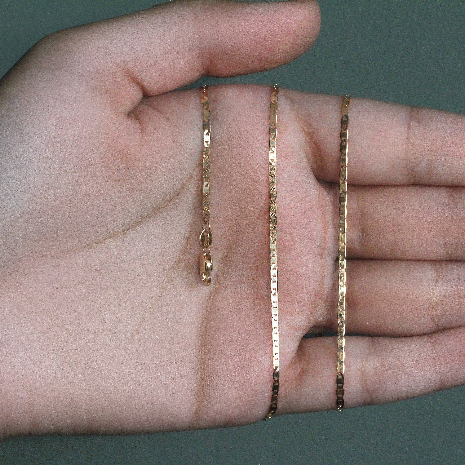 10k Yellow Gold Mariner Link Chain 1.7mm - Image 4