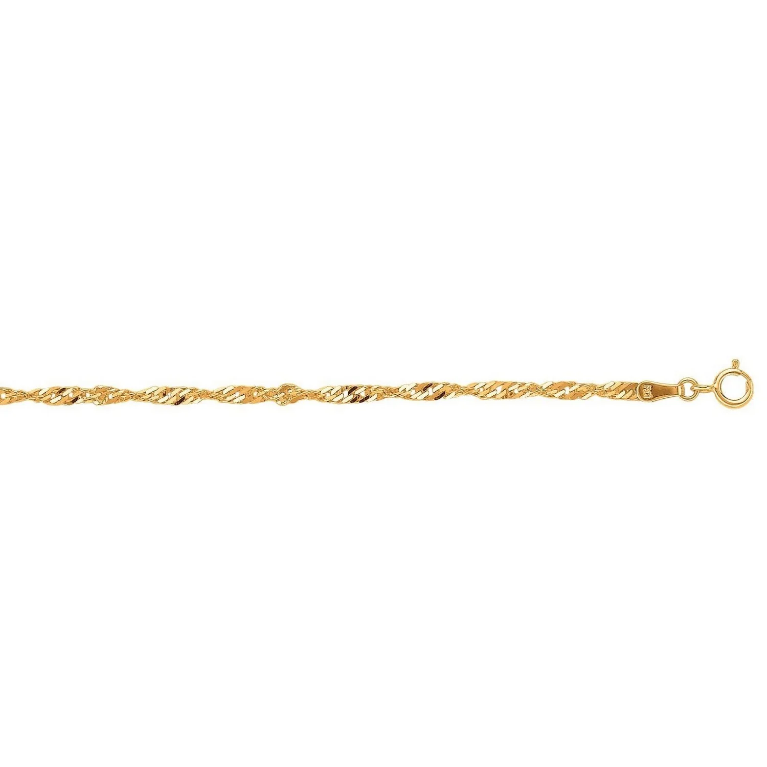 10k Yellow Gold Singapore Bracelet 2.2mm - Image 2