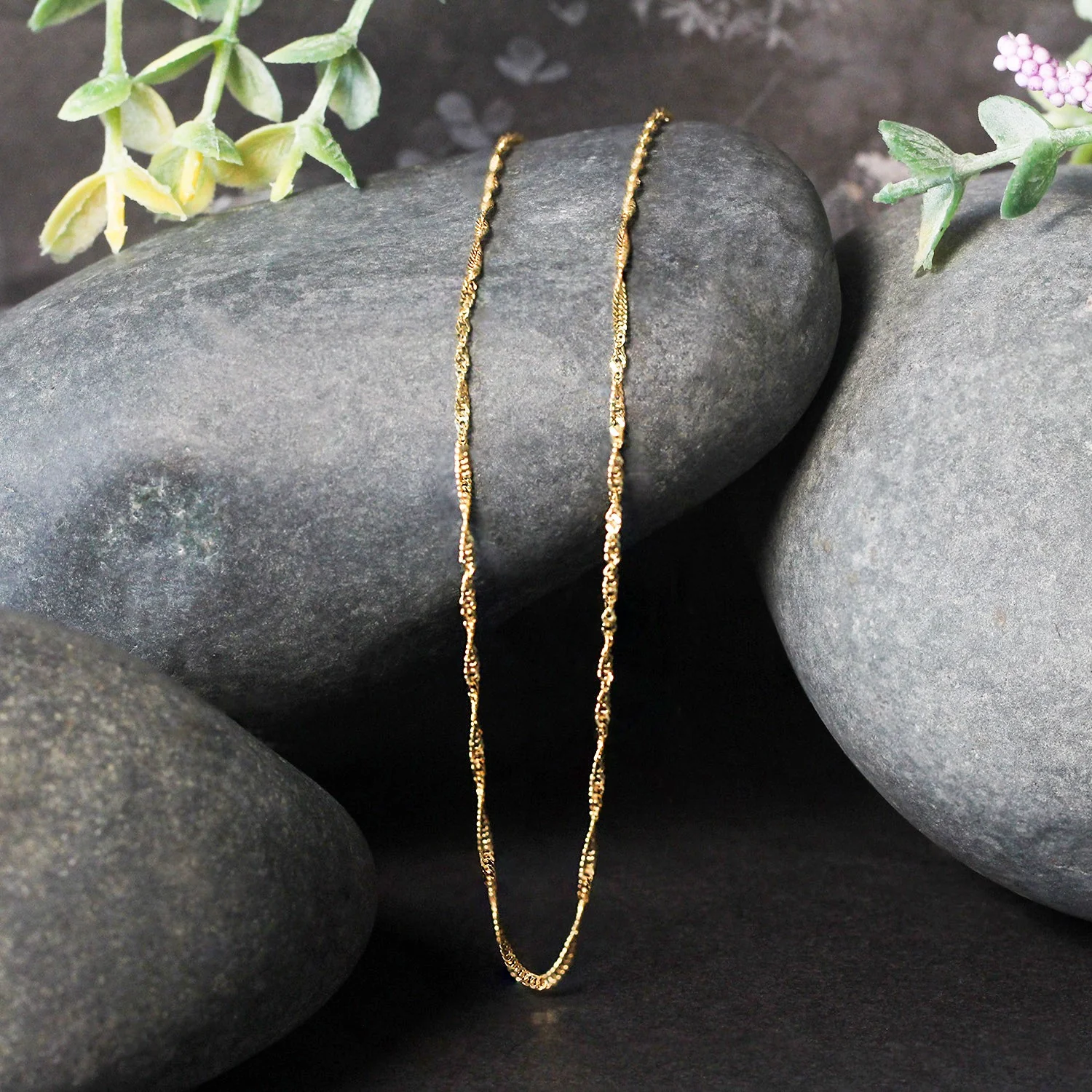 10k Yellow Gold Singapore Chain 1.5mm - Image 4