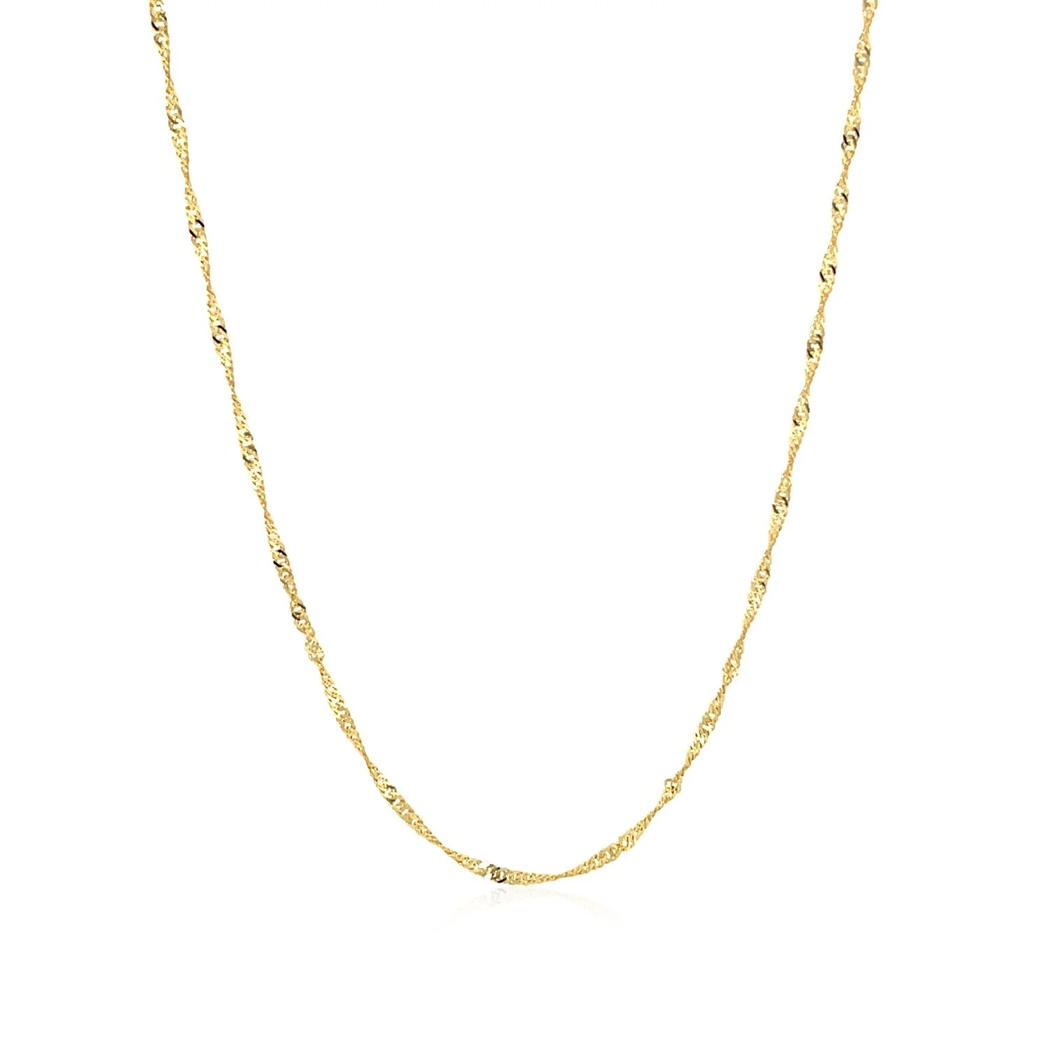 10k Yellow Gold Singapore Chain 1.5mm - Image 2