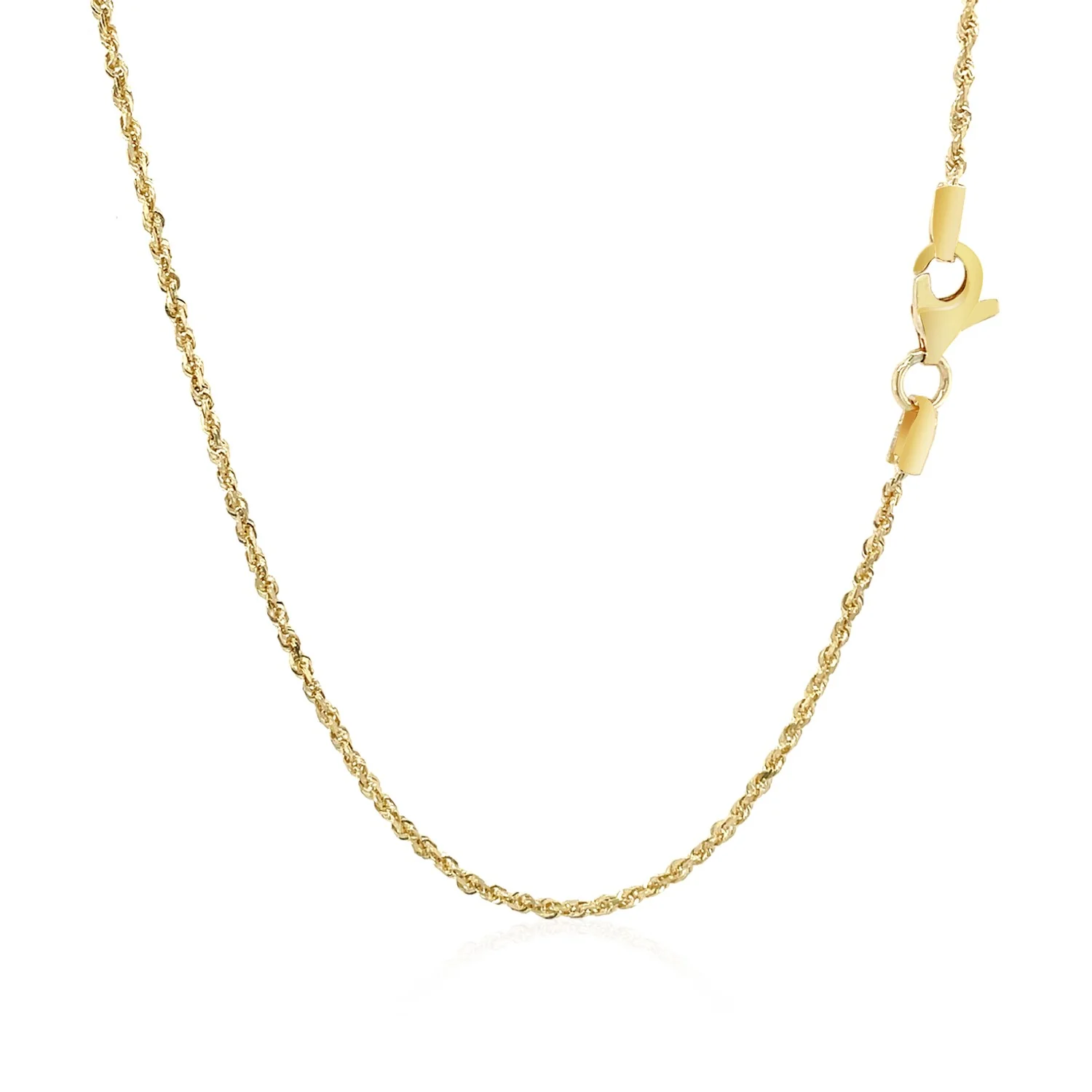 10k Yellow Gold Solid Diamond Cut Rope Chain 1.4mm - Image 3