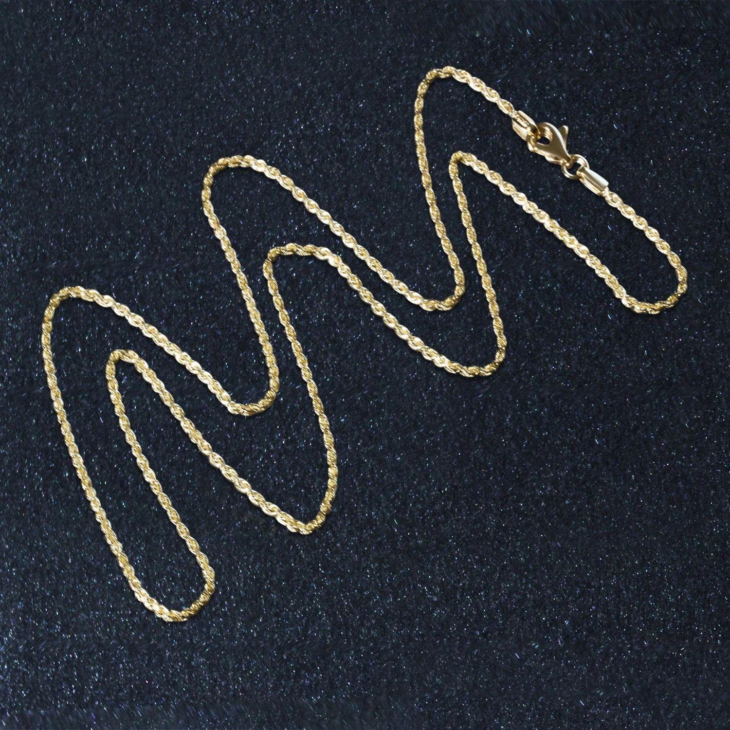 10k Yellow Gold Solid Diamond Cut Rope Chain 1.4mm - Image 5