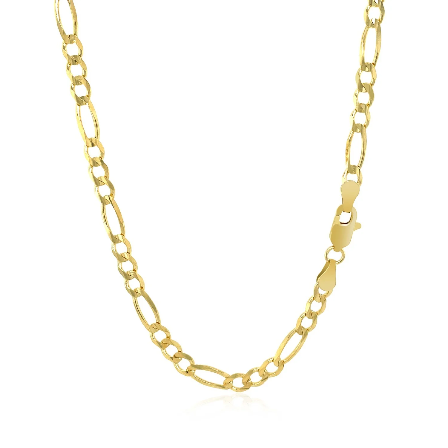 10K Yellow Gold Solid Figaro Chain (3.70 mm) - Image 3
