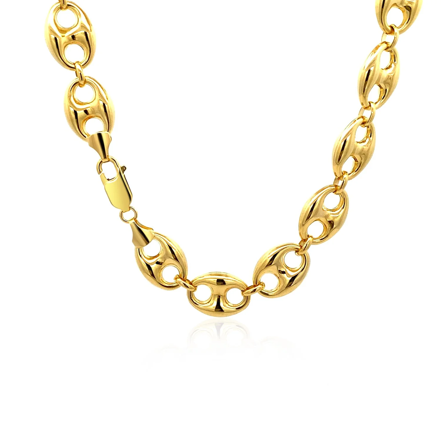 11.0mm 14k Yellow Gold Puffed Mariner Link Chain - Image 10