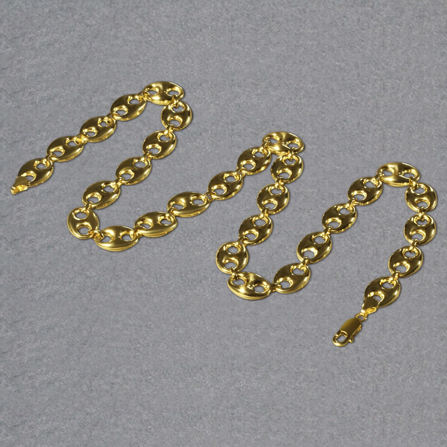 11.0mm 14k Yellow Gold Puffed Mariner Link Chain - Image 18