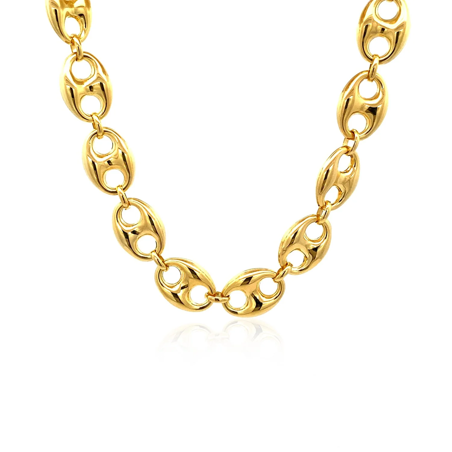 11.0mm 14k Yellow Gold Puffed Mariner Link Chain - Image 5