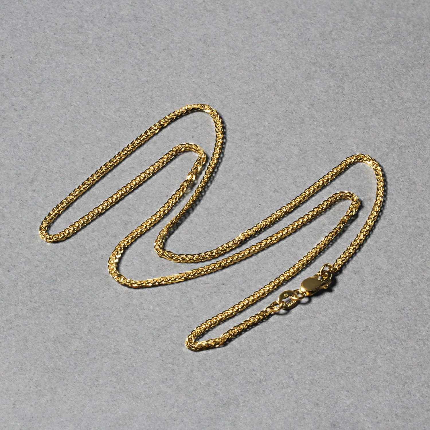 14k 1.8mm Yellow Gold Square Wheat Chain - Image 3