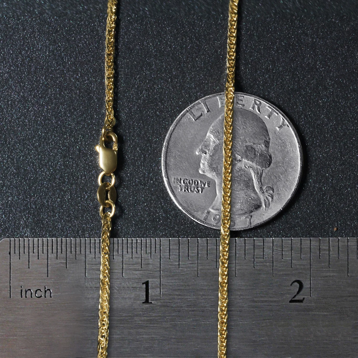 14k 1.8mm Yellow Gold Square Wheat Chain - Image 5