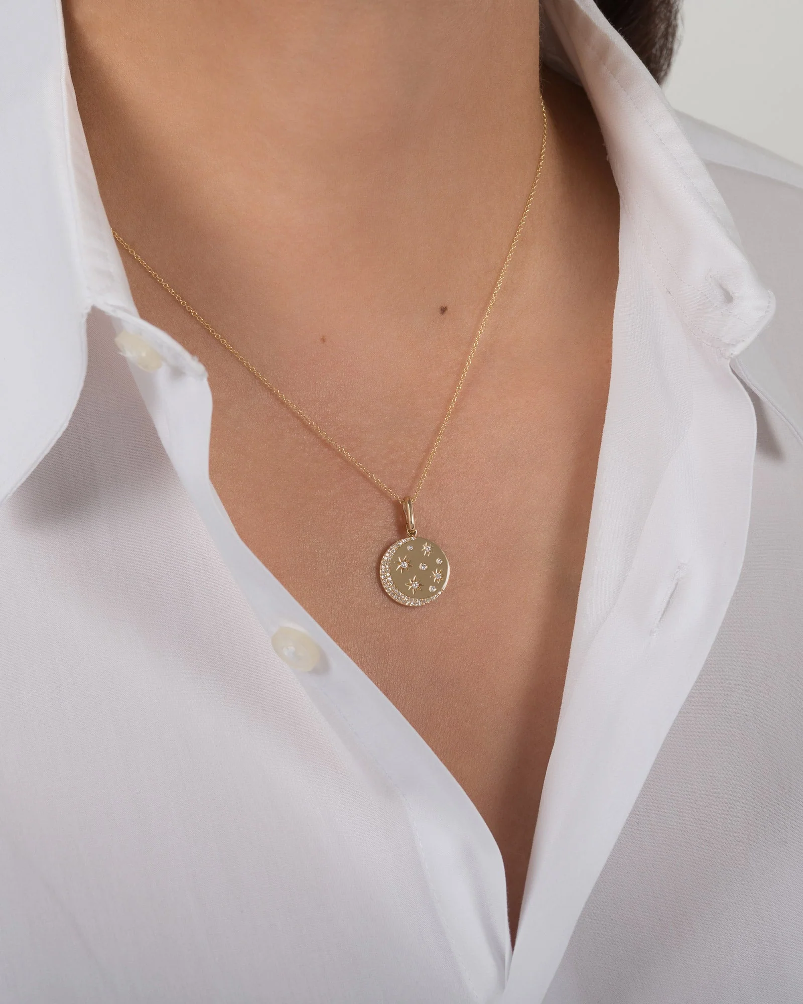 14K Diamond Celestial Necklace - Image 3