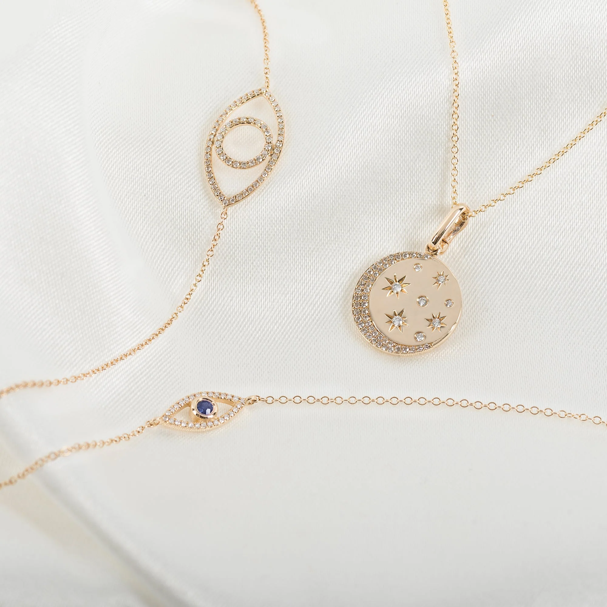 14K Diamond Celestial Necklace - Image 4
