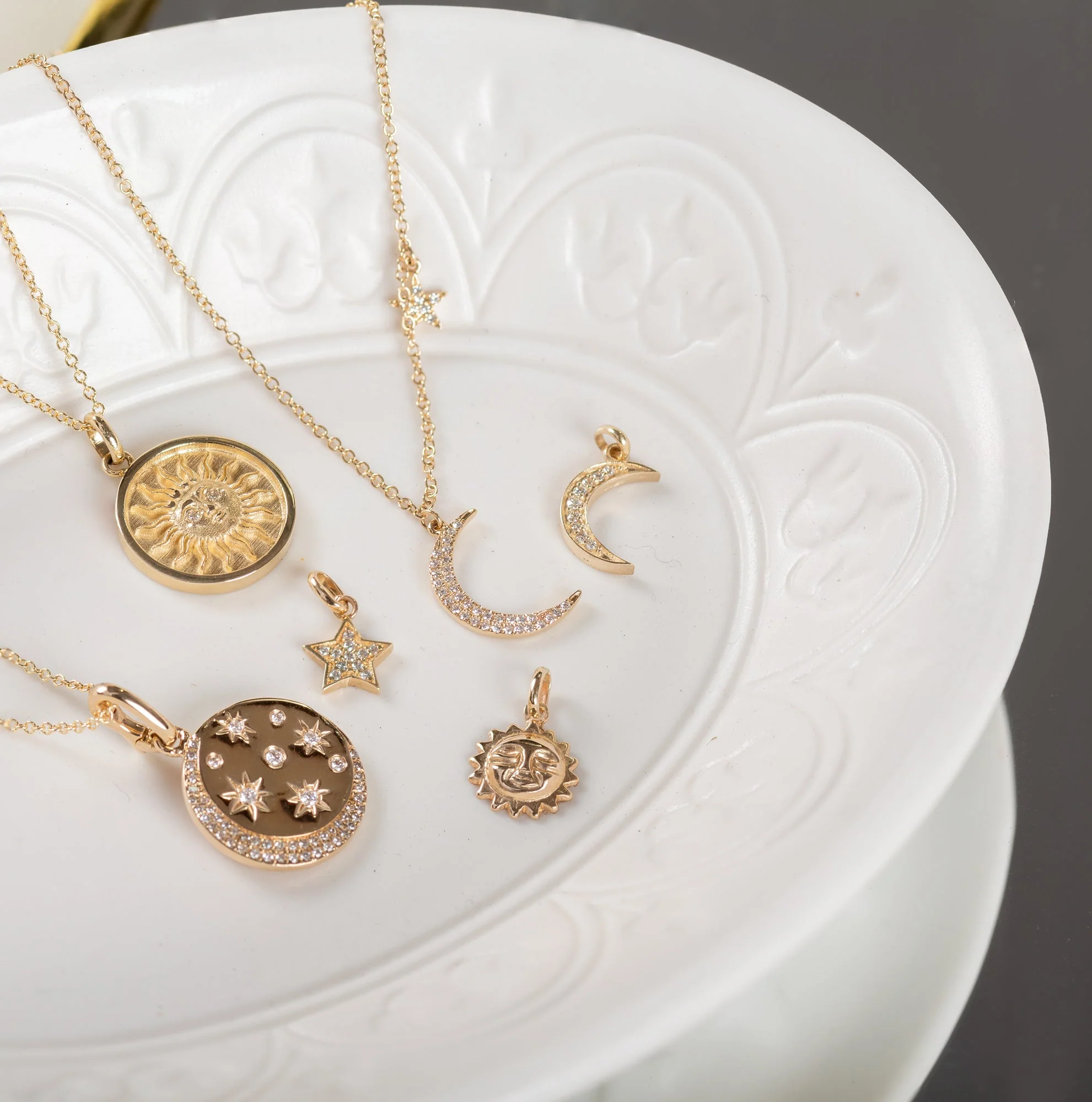 14K Diamond Celestial Necklace - Image 7