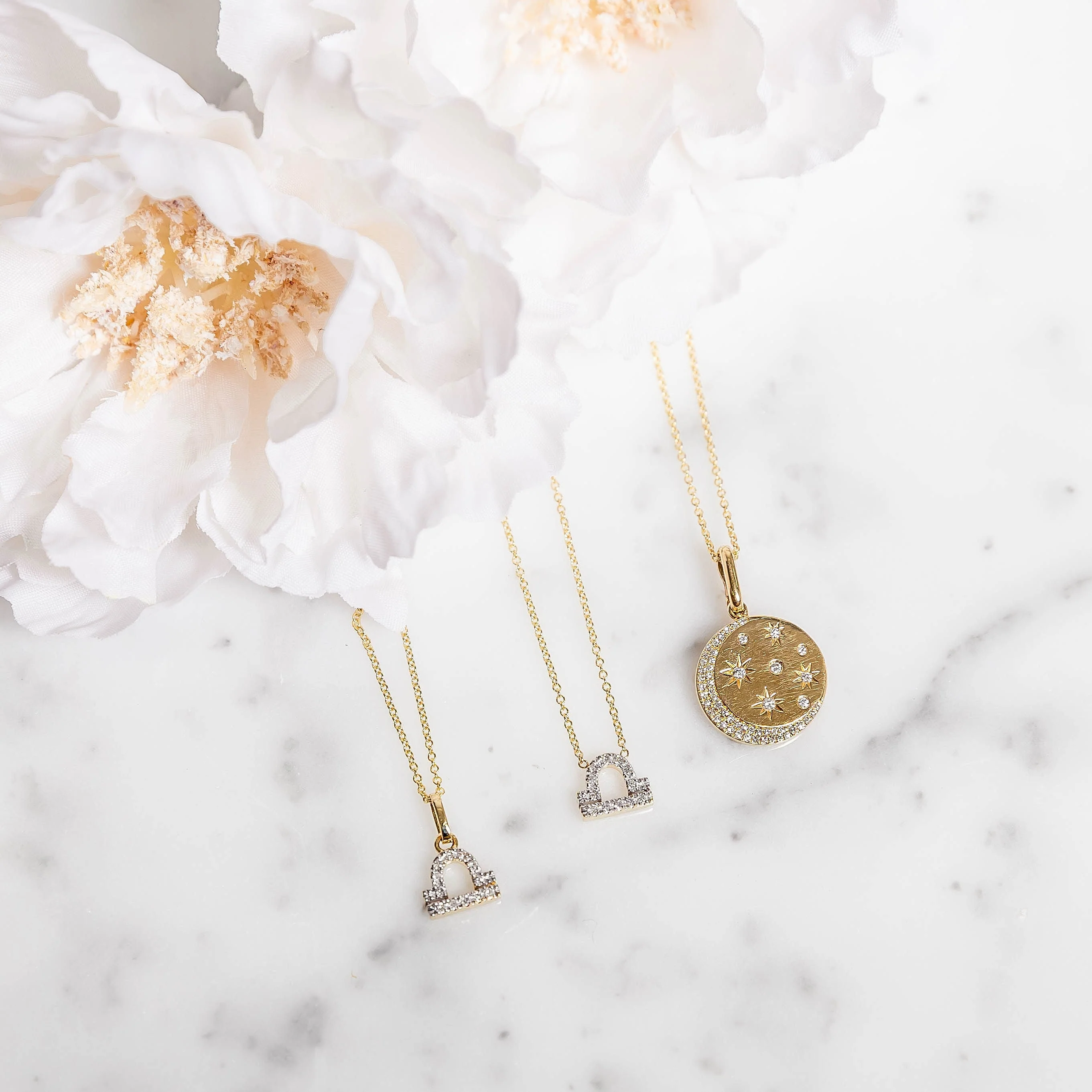 14K Diamond Celestial Necklace - Image 9