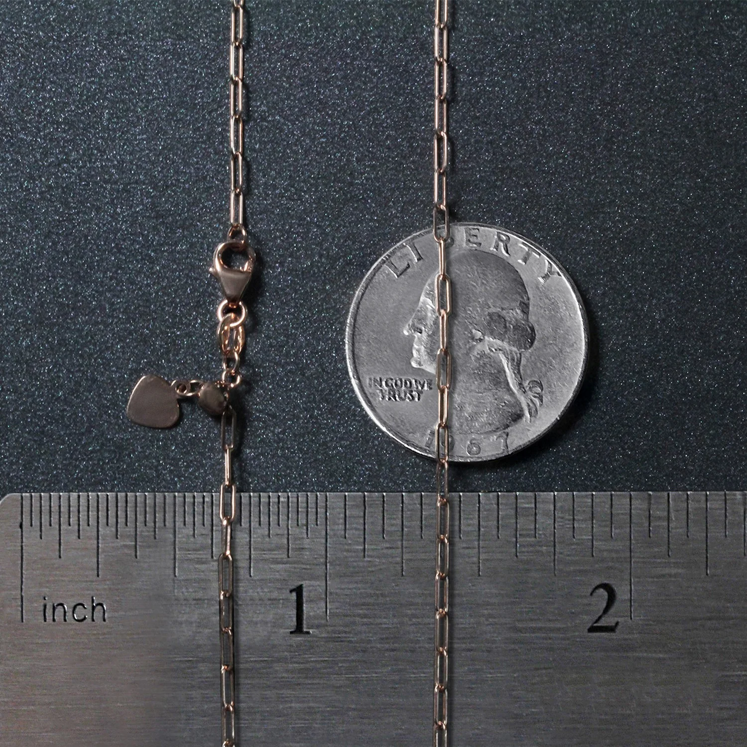 14k Rose Gold Adjustable Paperclip Chain 1.5mm - Image 6