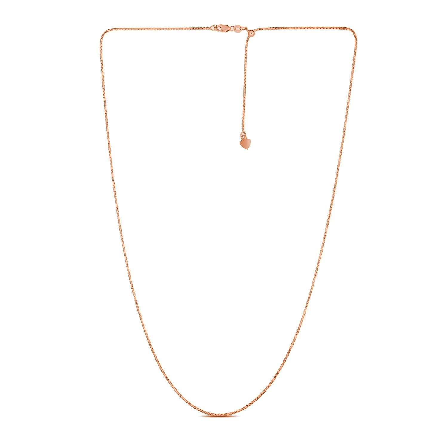 14k Rose Gold Adjustable Popcorn Chain 1.3mm - Image 4