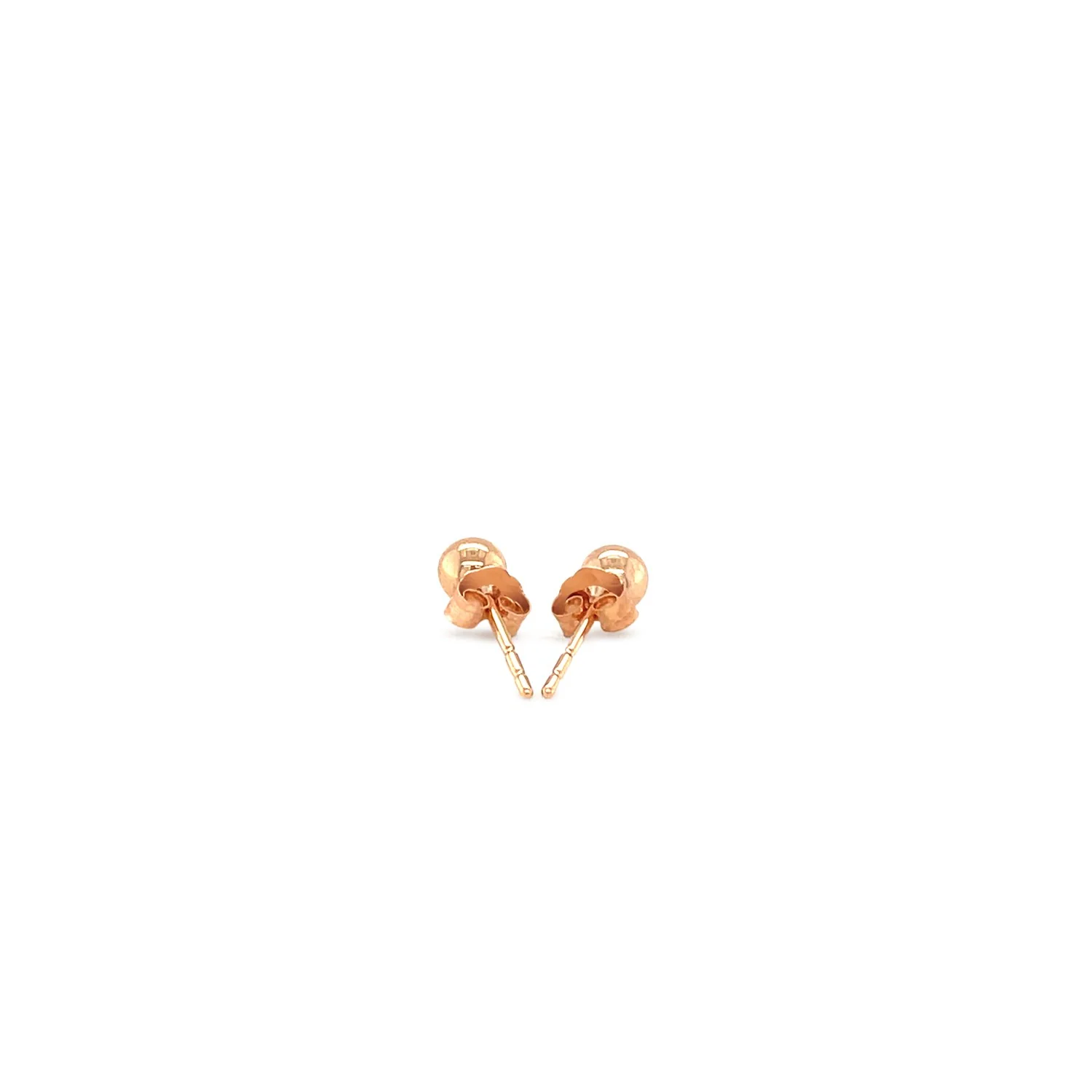 14k Rose Gold Ball Style Stud Earrings (4.0 mm) - Image 3