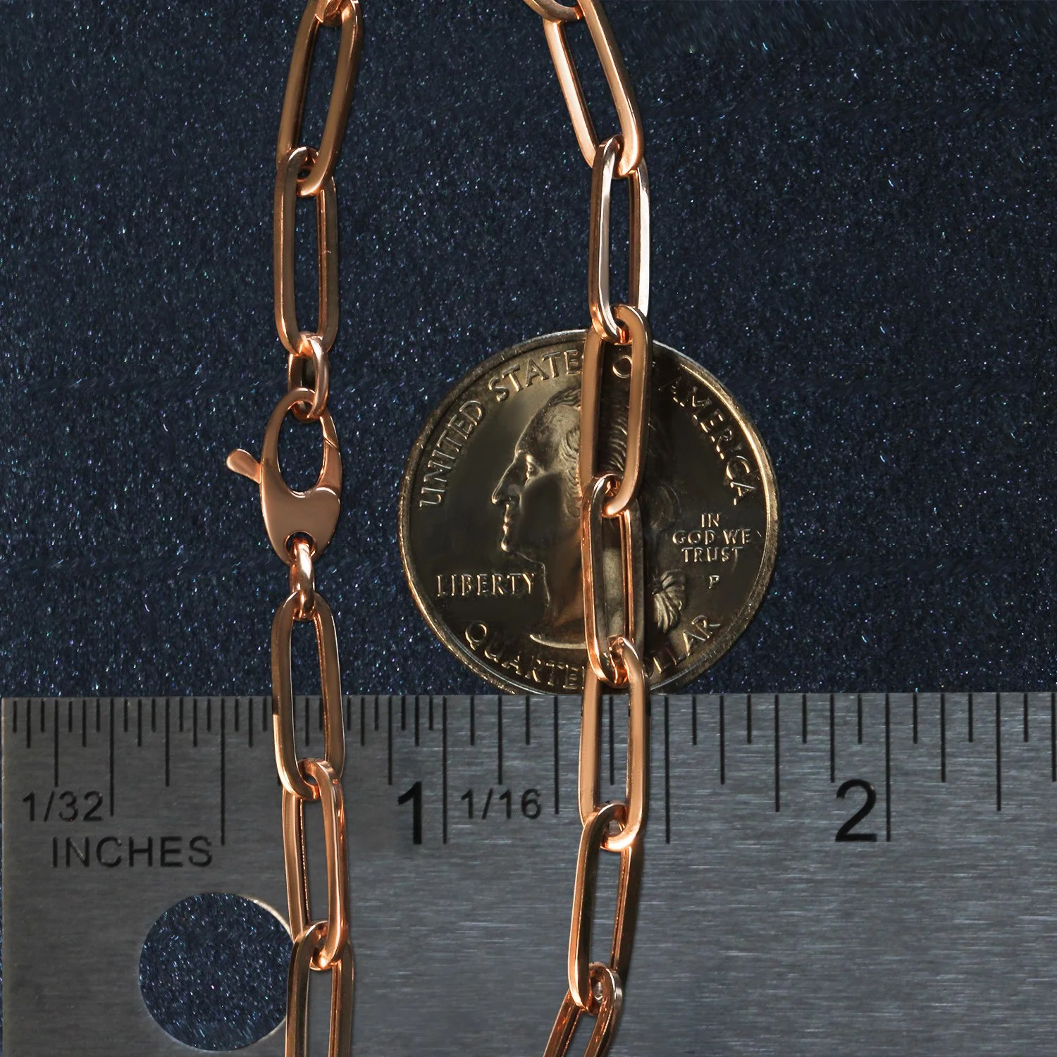 14K Rose Gold Bold Paperclip Chain Bracelet - Image 6