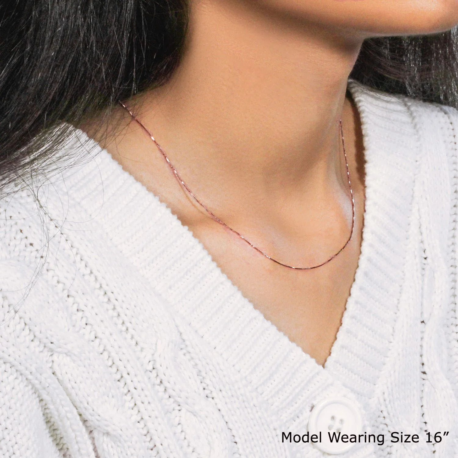 14k Rose Gold Classic Box Chain 0.4mm - Image 10