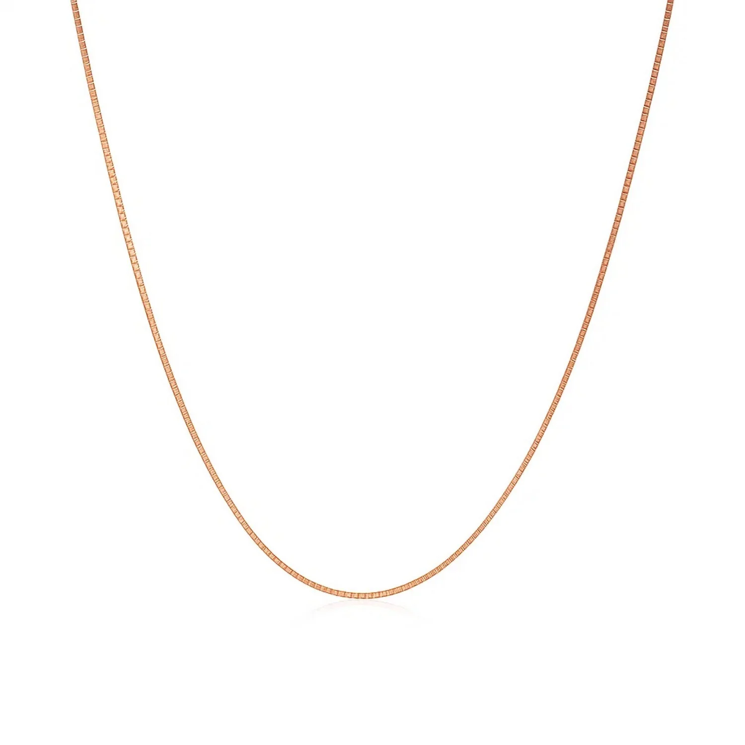 14k Rose Gold Classic Box Chain 0.6mm - Image 10