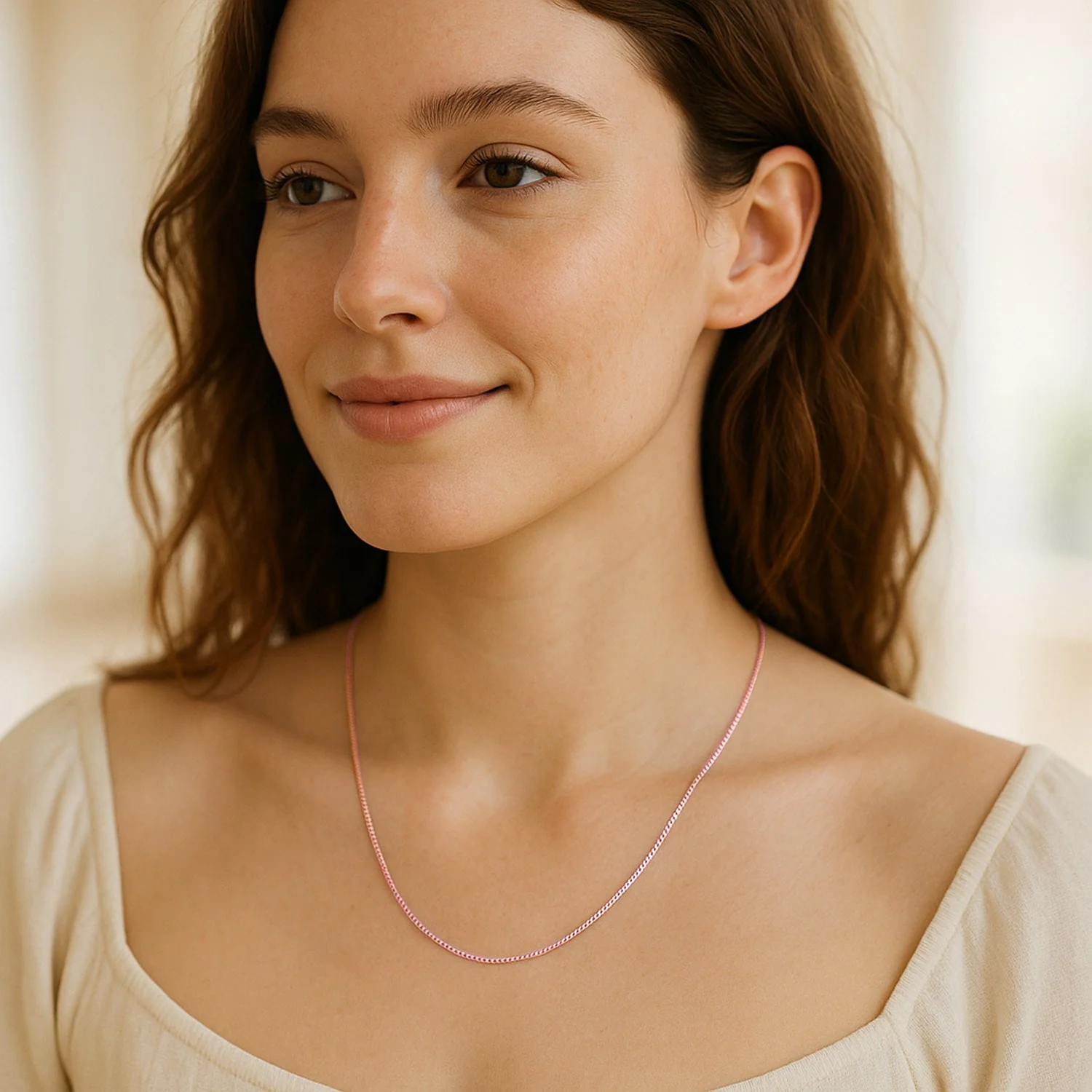 14k Rose Gold Classic Box Chain 0.8mm - Image 11
