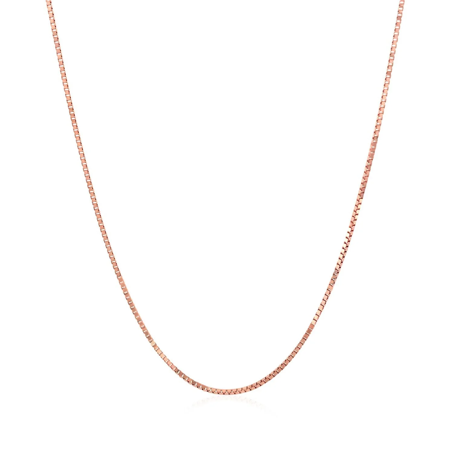 14k Rose Gold Classic Box Chain 0.8mm - Image 2