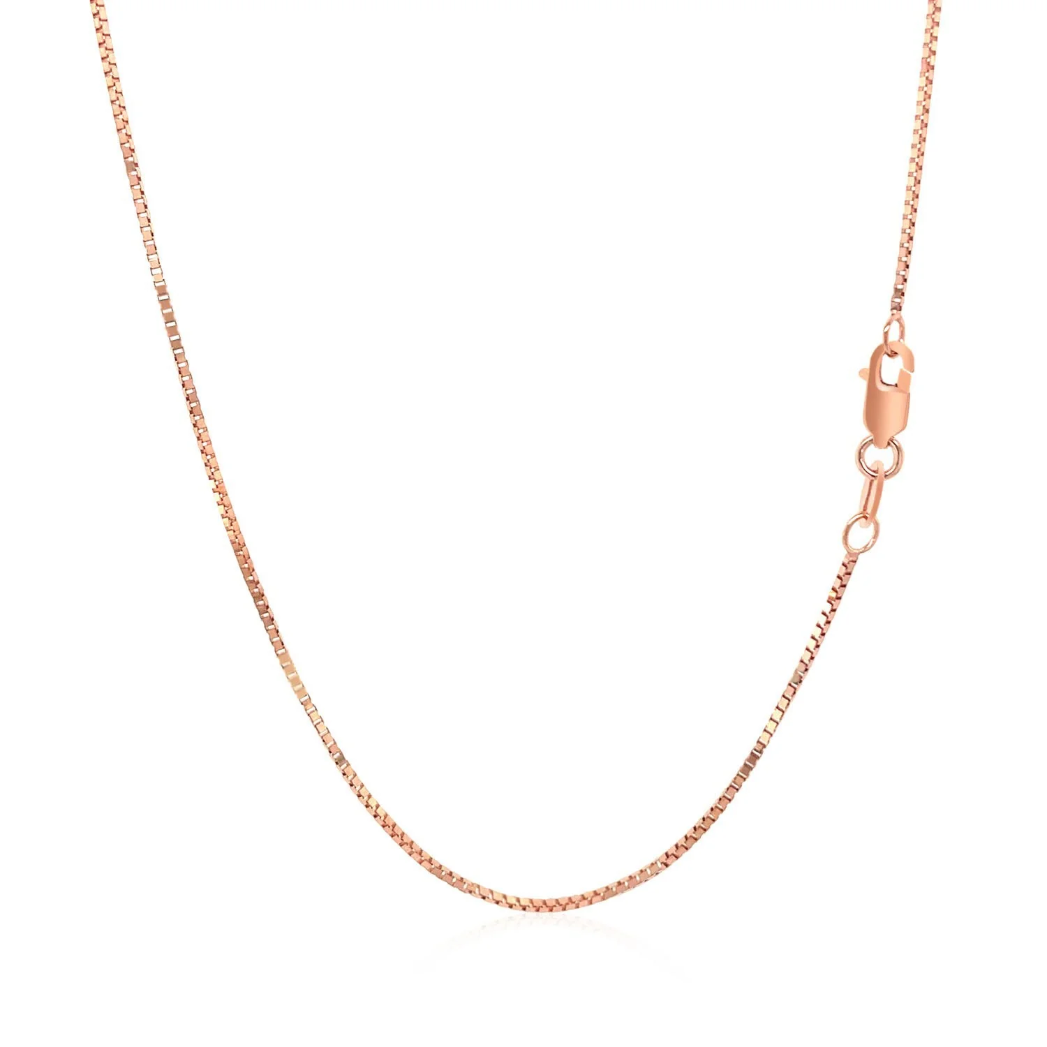 14k Rose Gold Classic Box Chain 0.8mm - Image 3