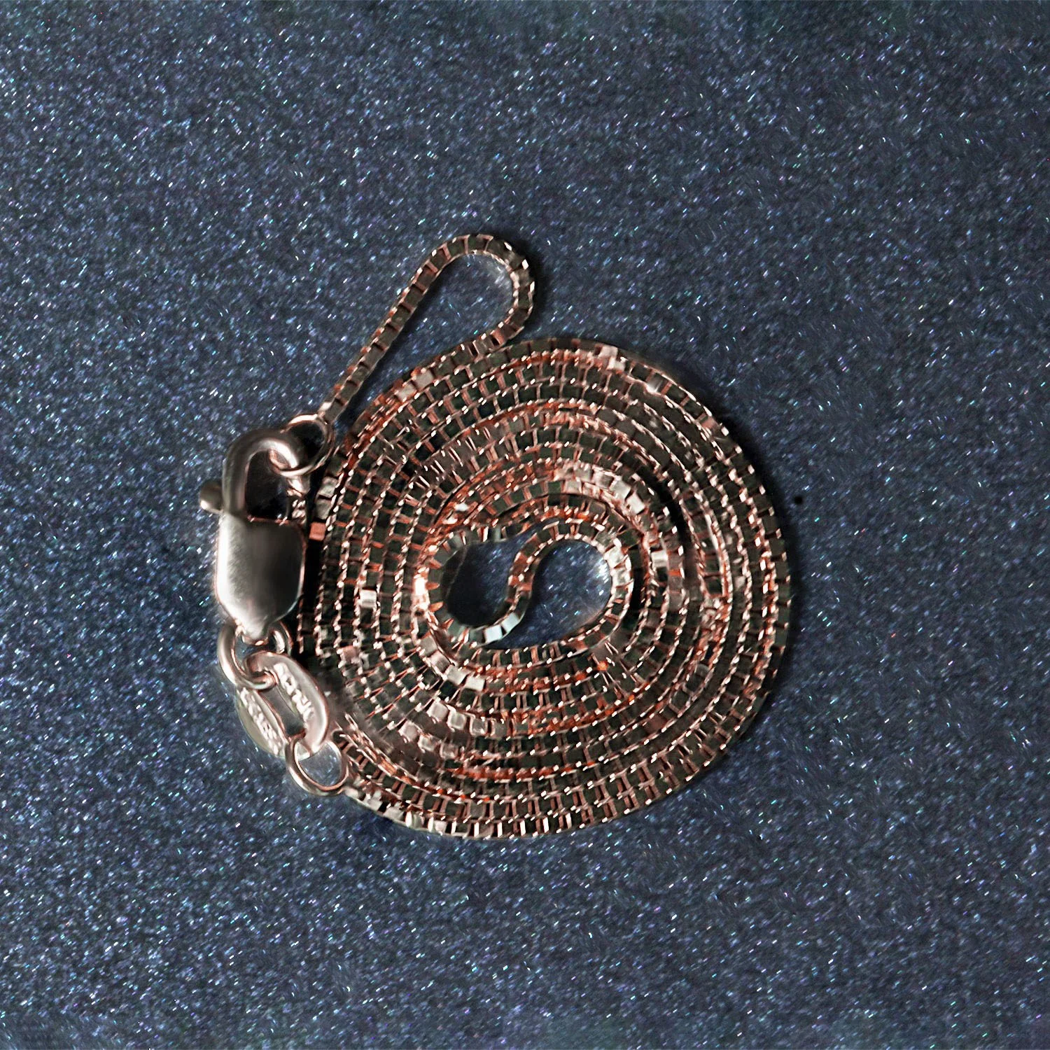 14k Rose Gold Classic Box Chain 0.8mm - Image 6