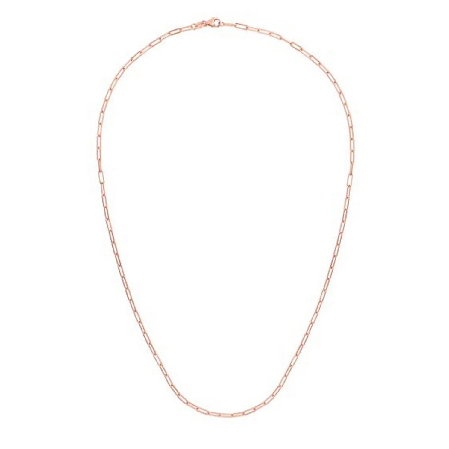 14K Rose Gold Delicate Paperclip Chain (2.1mm) - Image 8