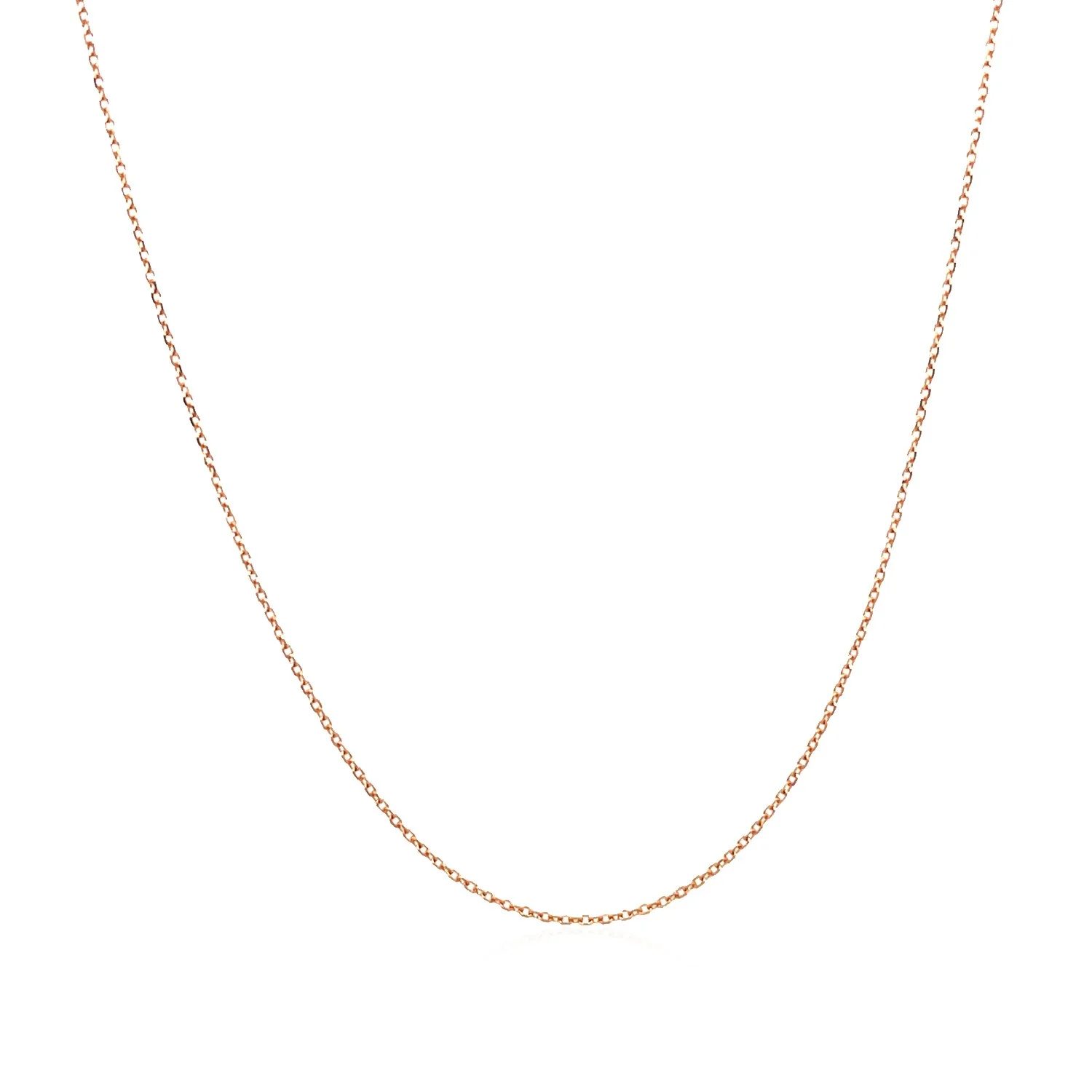 14k Rose Gold Diamond Cut Cable Link Chain 0.7mm - Image 2
