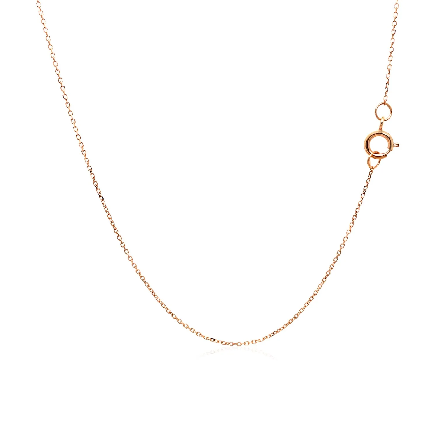 14k Rose Gold Diamond Cut Cable Link Chain 0.7mm - Image 3