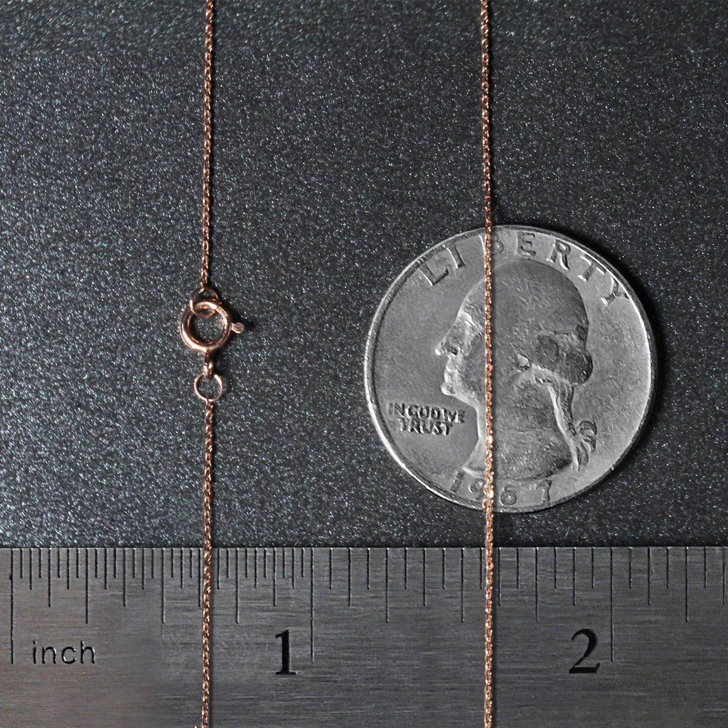 14k Rose Gold Diamond Cut Cable Link Chain 0.7mm - Image 7