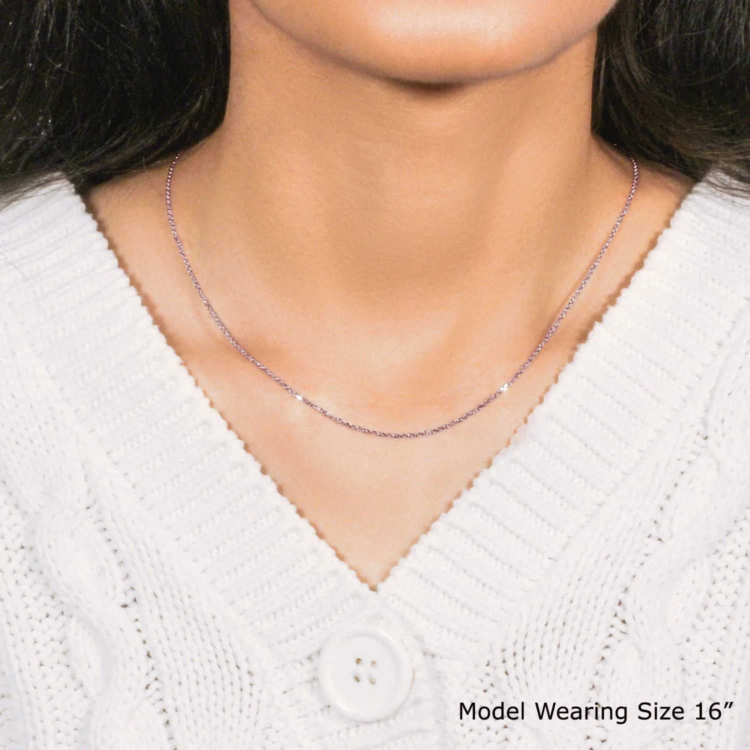 14k Rose Gold Diamond Cut Cable Link Chain 1.1mm - Image 8