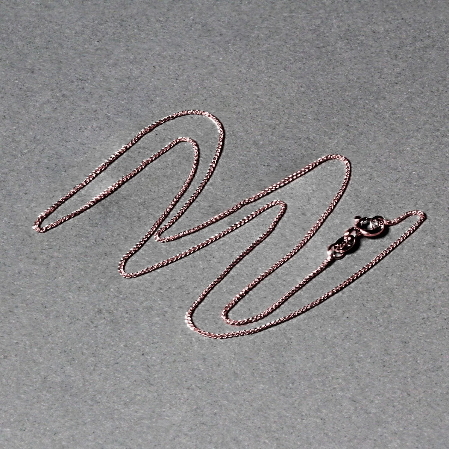 14k Rose Gold Diamond Cut Round Wheat Chain 0.6mm - Image 5